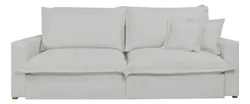 Sofá cinza claro cama 2,50m 4 lugares