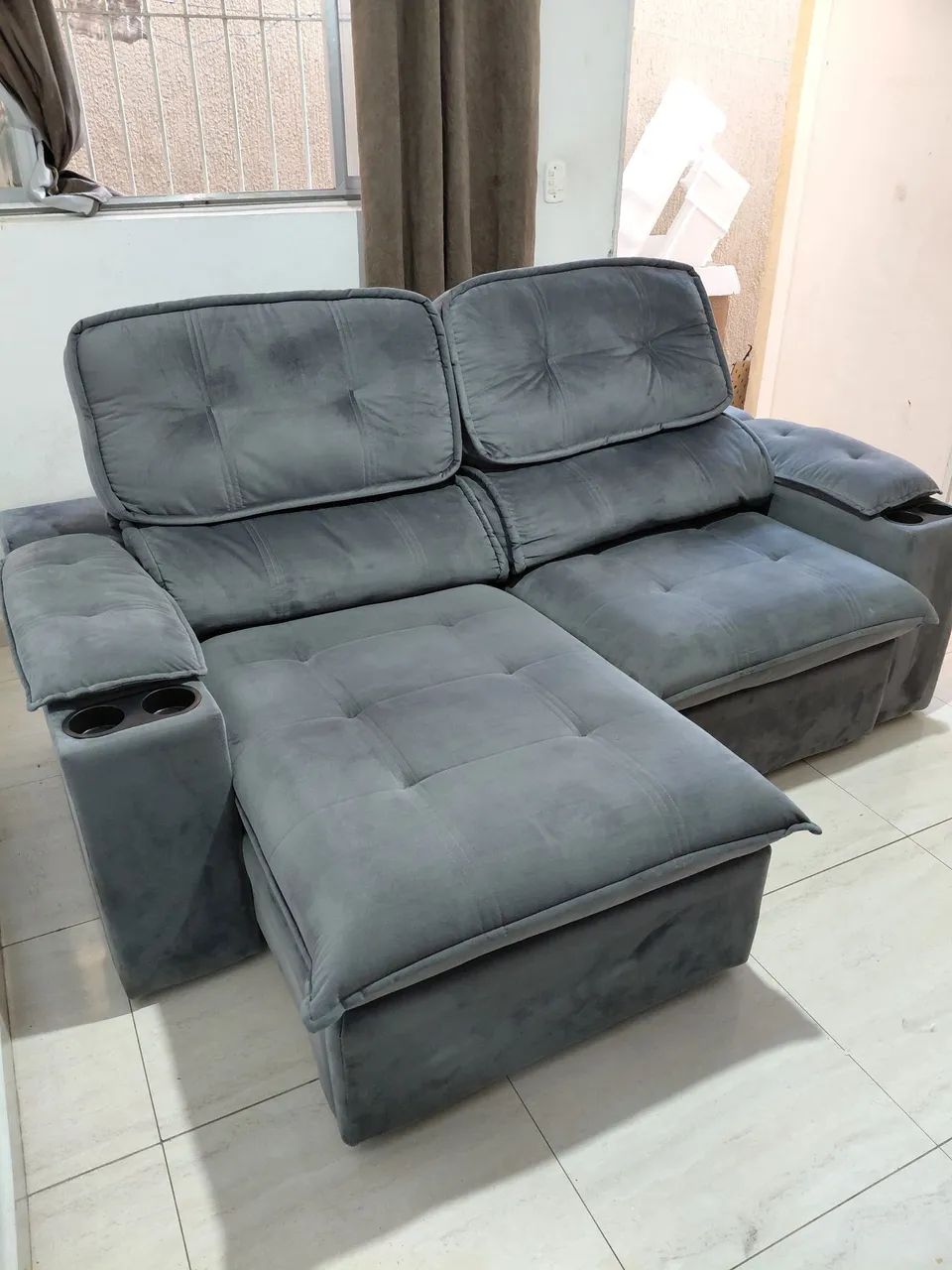 Sofa Reclinavel Cinza