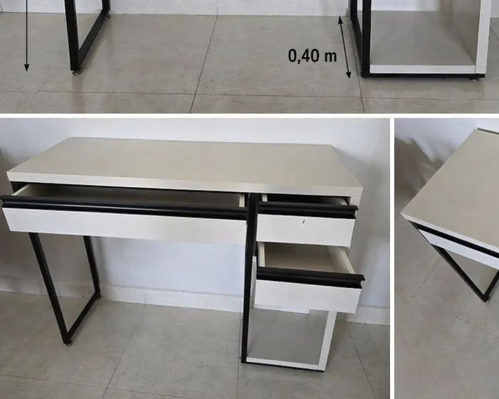 Escrivaninha home office 1.17 X 0.40 mdf e metalon