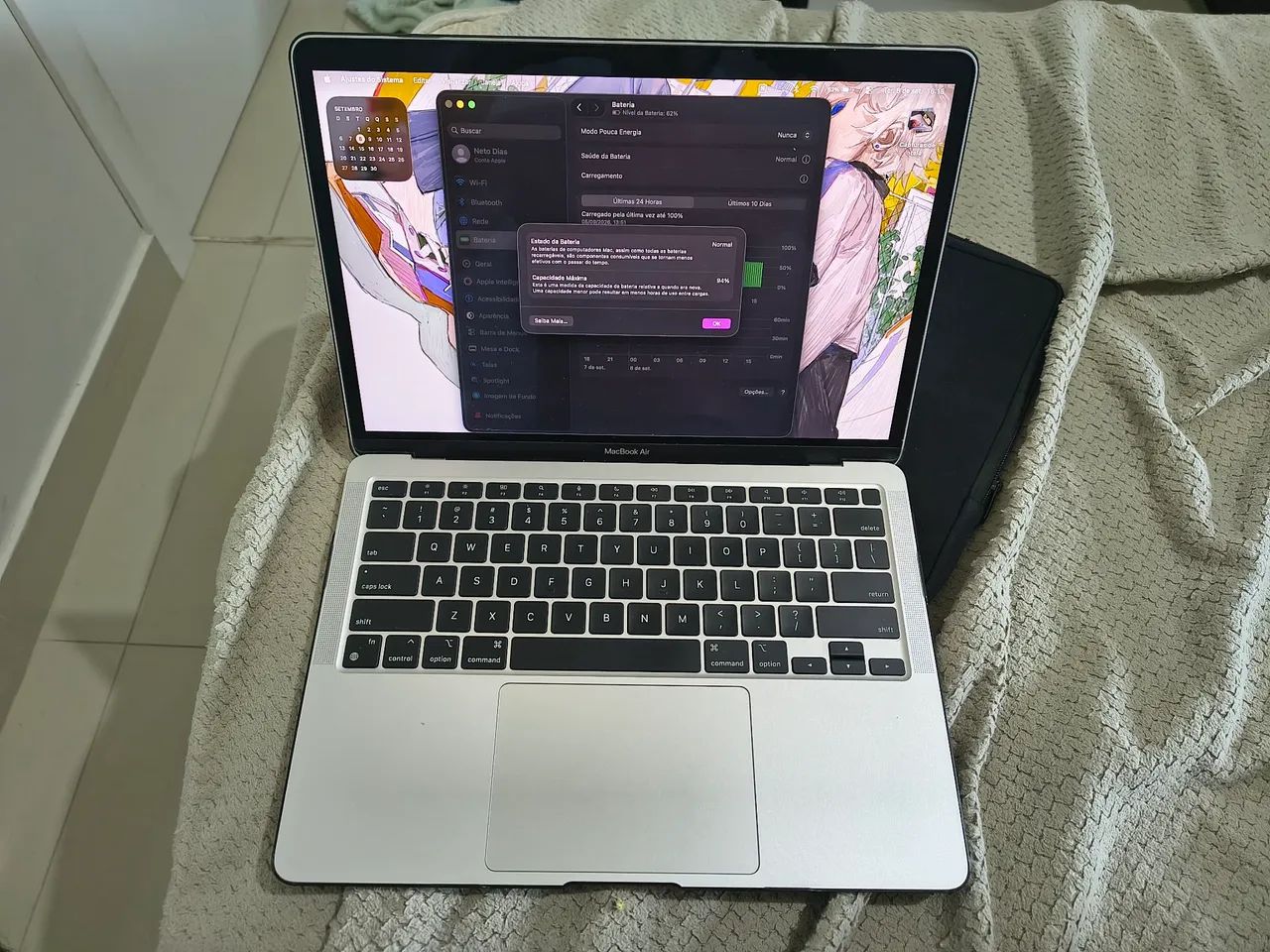 MacBook Air M1 256 tbm 8 gb RAM 94% saúde da bateria - Notebooks