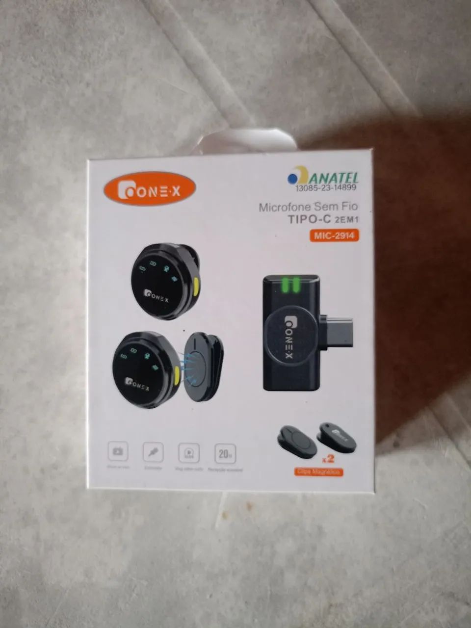 MICROFONE SEM FIO - TIPO C ONEX MIC-2914