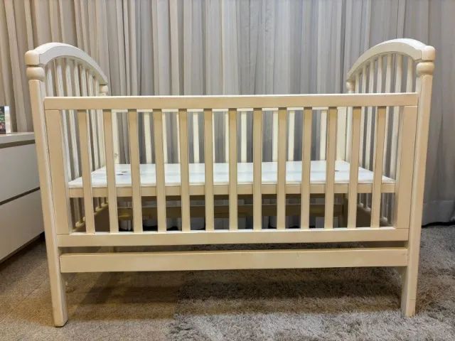 Berço Americano Clássico Premium em Madeira Maciça | Laca Branca | 150x77 | Ótimo Estado - Foto 4