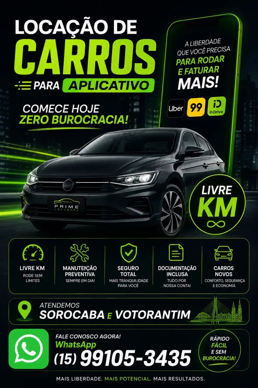 Locação de carro para aplicativo 