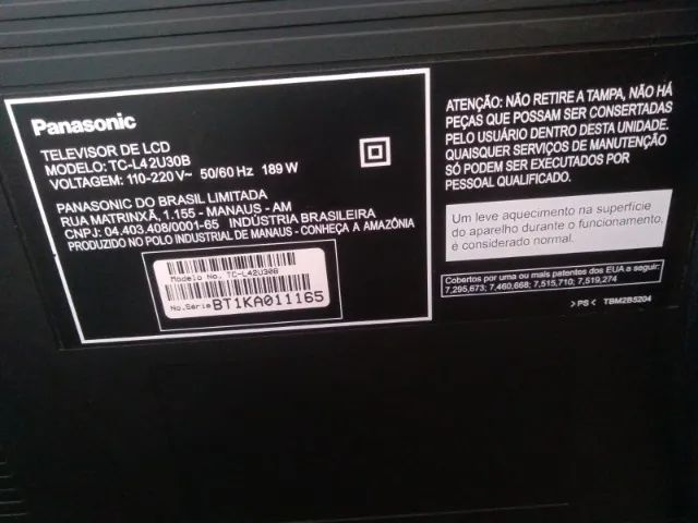 Vendo TV Panasonic LCD Modelo tc-l4 2u30b - 'Com defeito' -  - Foto 5