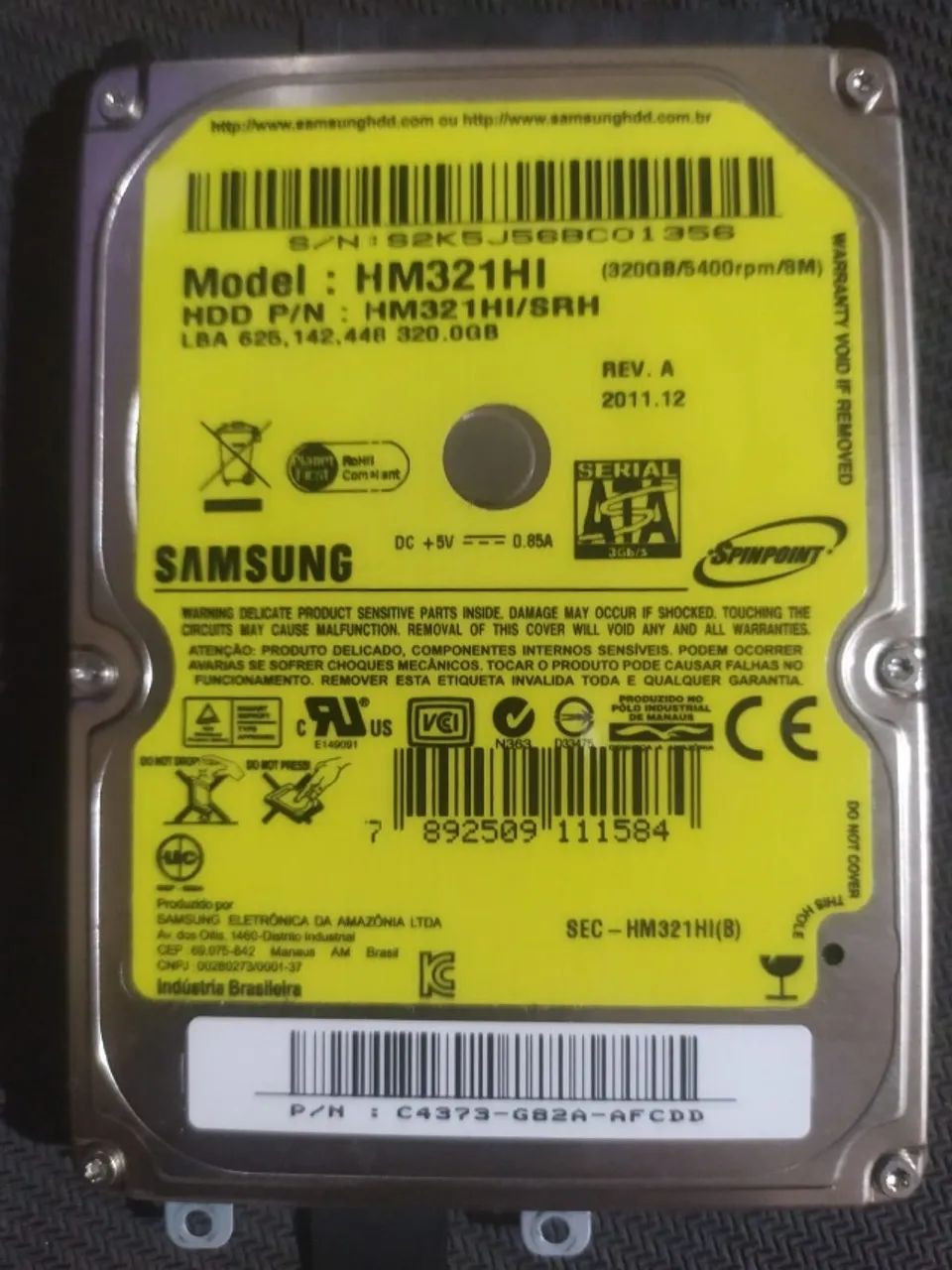 HD Samsung 320GB HM321hi para notebookxbox ps4 sata 2.5