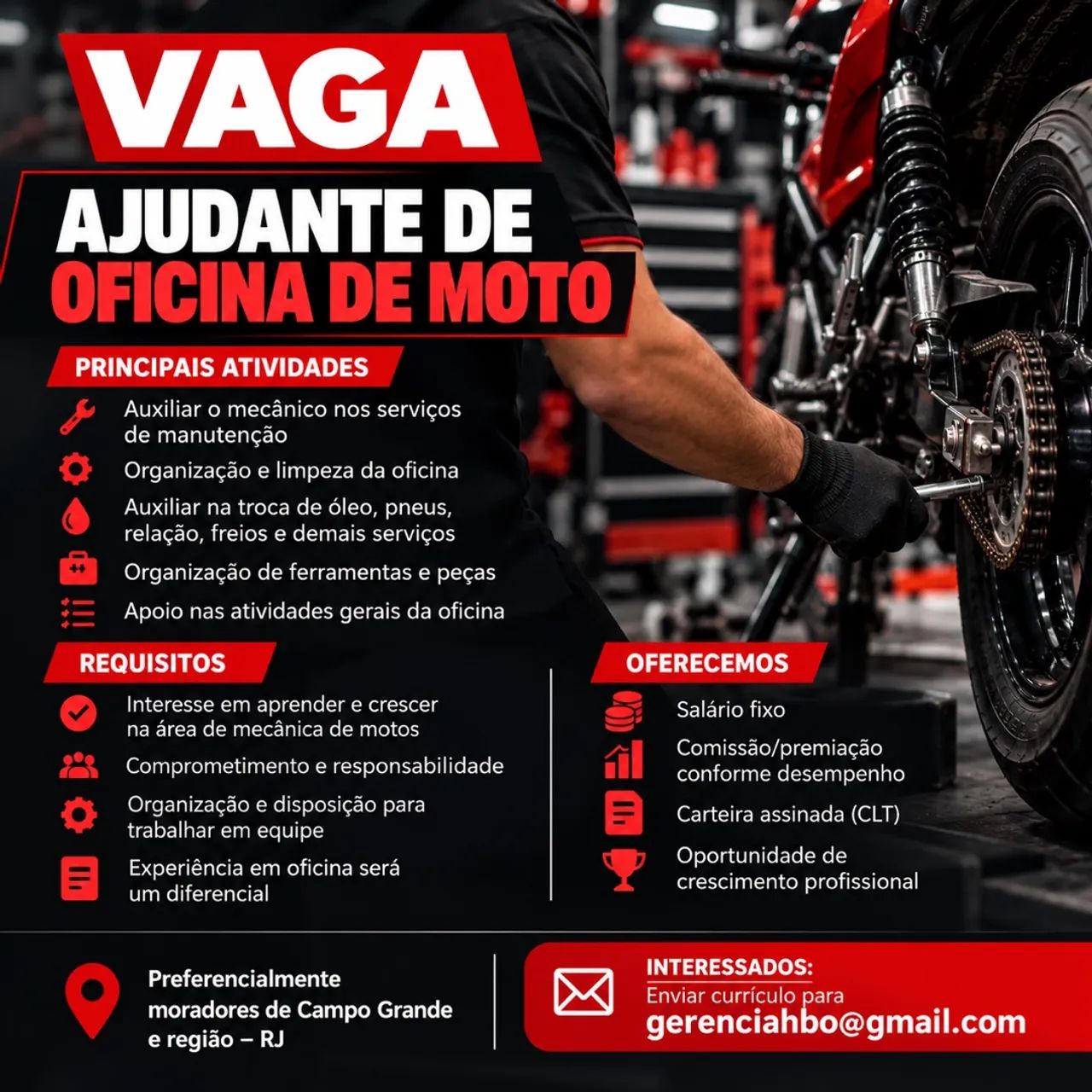 Vaga de auxiliar de oficina