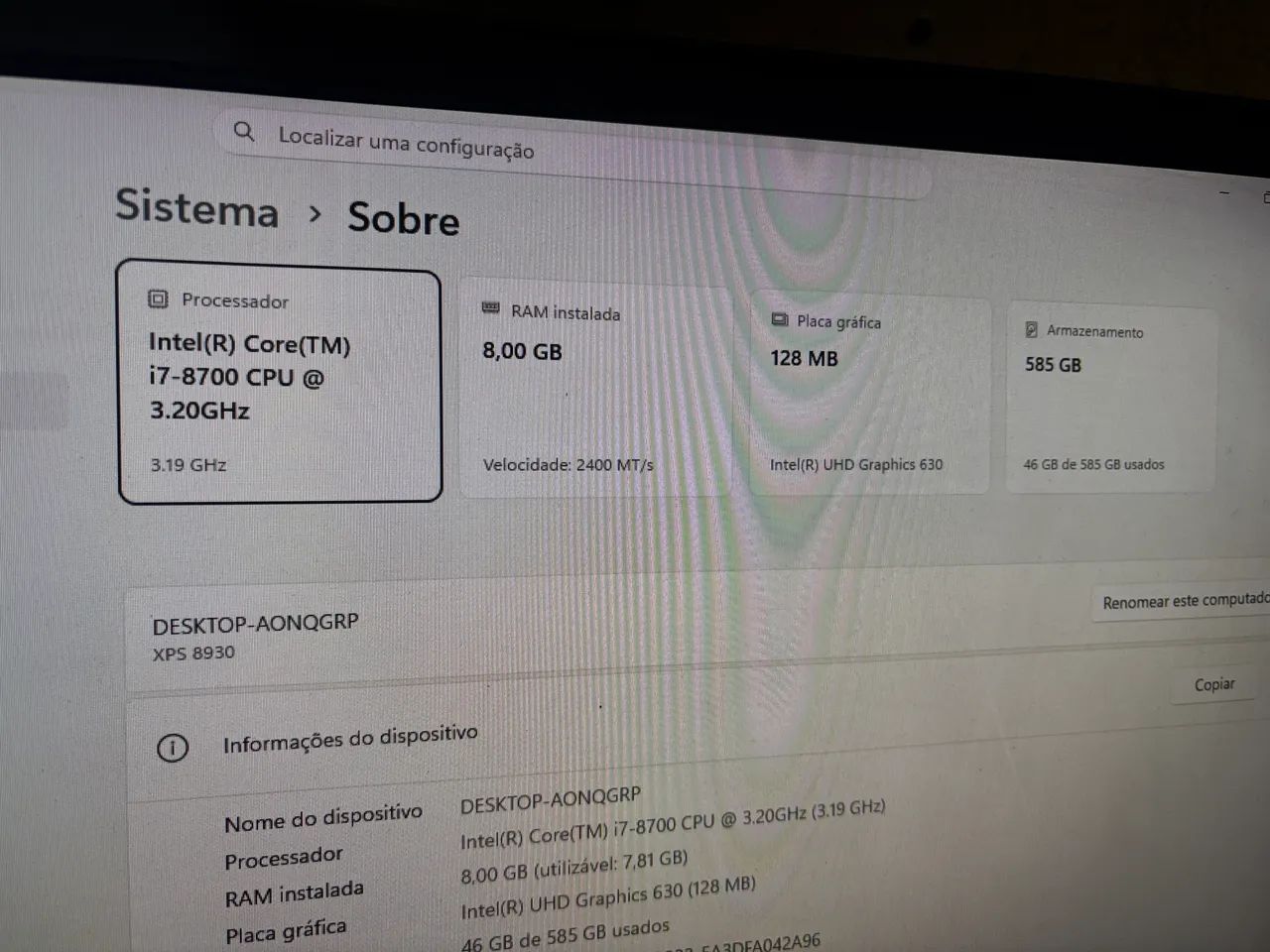 Desktop Dell XPS 8930 i7 8700 NVME e 500GB TOP - Foto 5