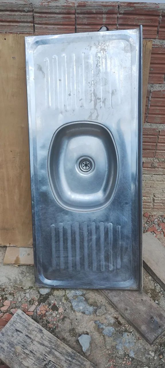 Pia inox revestida de concreto 