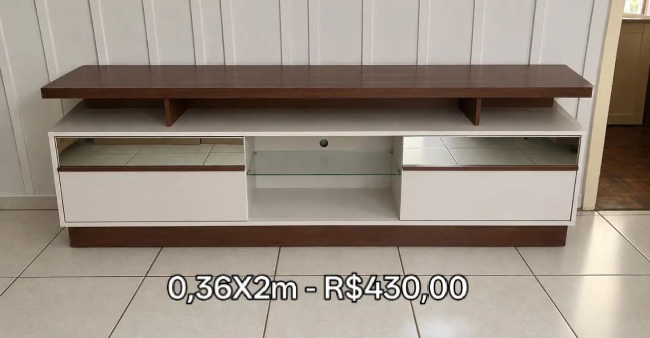 Rack TV marfim/tabaco