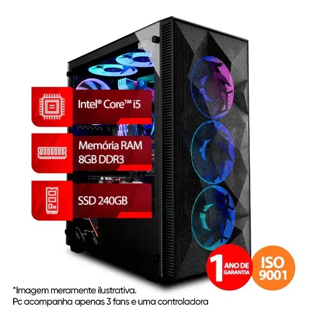 PC Gamer Intel® Core? i5 4ª Geração, 8GB, SSD 240GB
