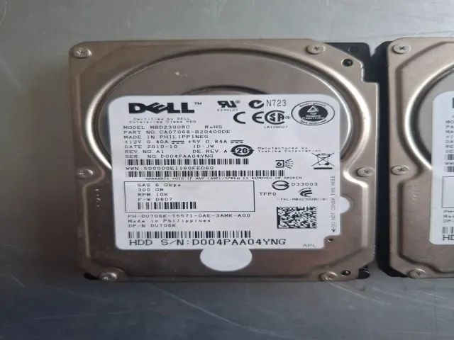 HD SAS 300 Gb - lote com 6 hd´s, tamanho 2,5