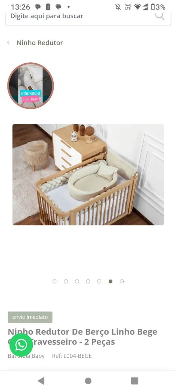 Ninho Moisés de linho Batistela  - Foto 6