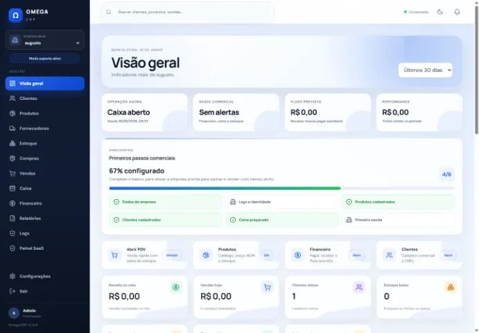 ERP completo com financeiro estoque e pdv integrado