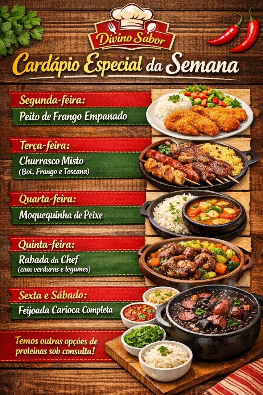 Marmitas do dia dia planos  semanais, Quinzenais e mensal