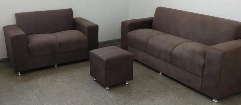 Sofá 2 e tres lugares Suede macio D33 Robusto Confortável Promoção - Foto 2