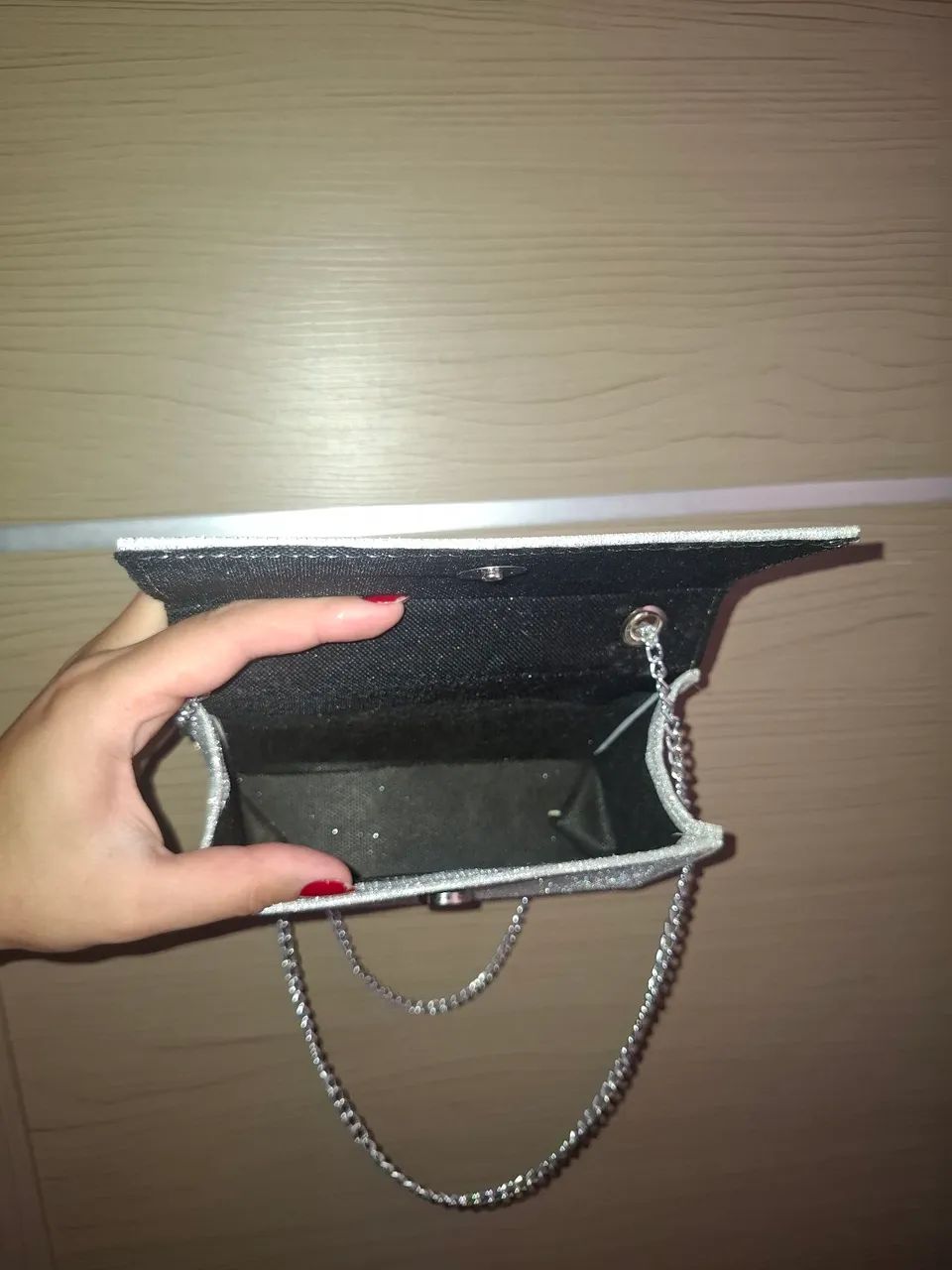 Bolsa Brilho Prata  - Foto 4