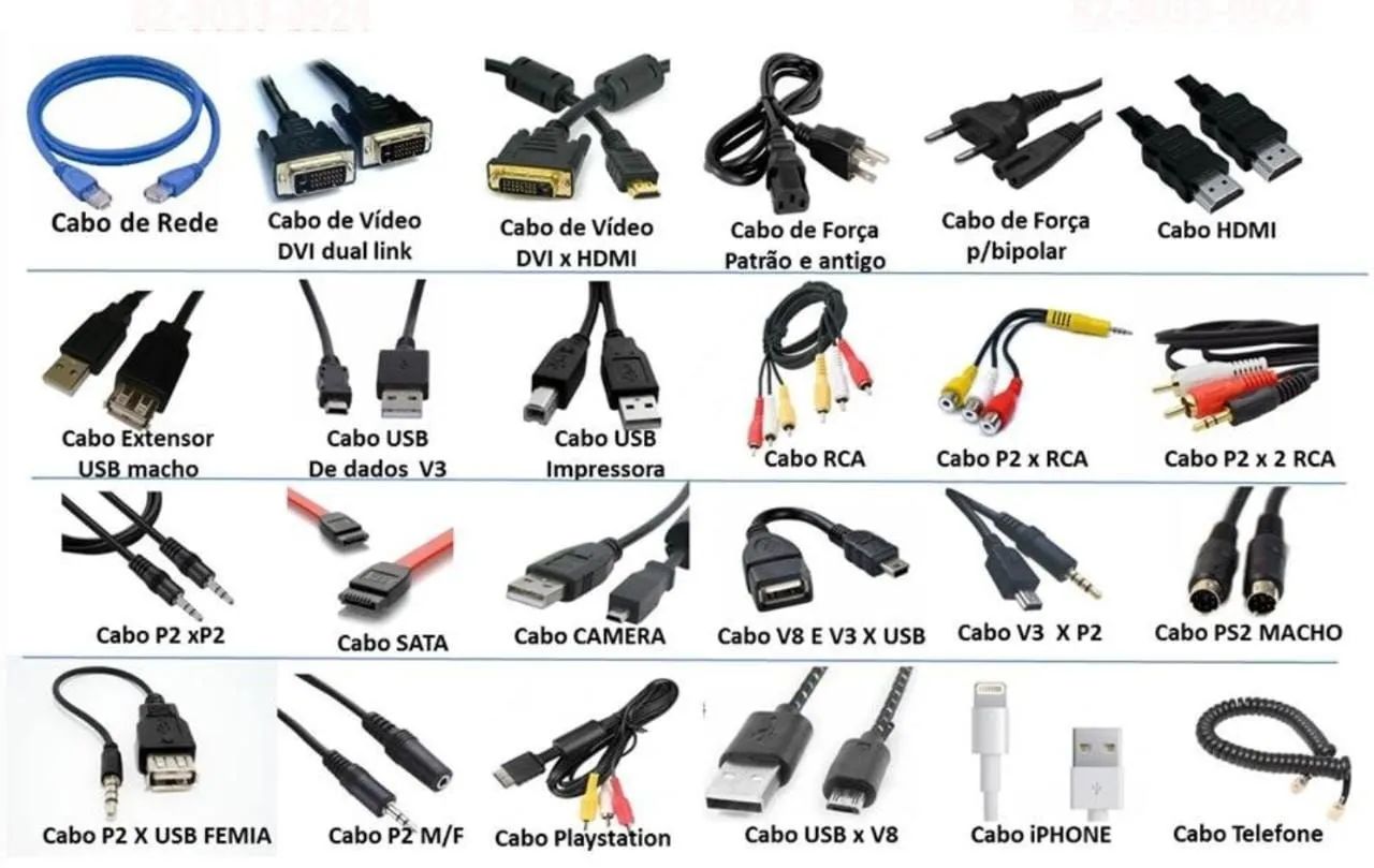 Cabo P4 P4 P2 blug RCA Áudio sterio mono