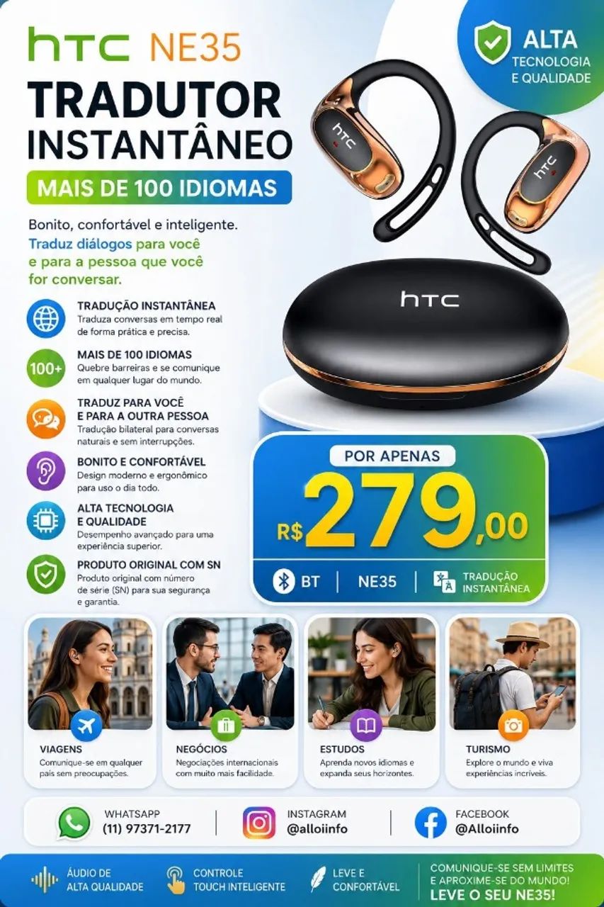 Fone inteligente BT HTC NE35