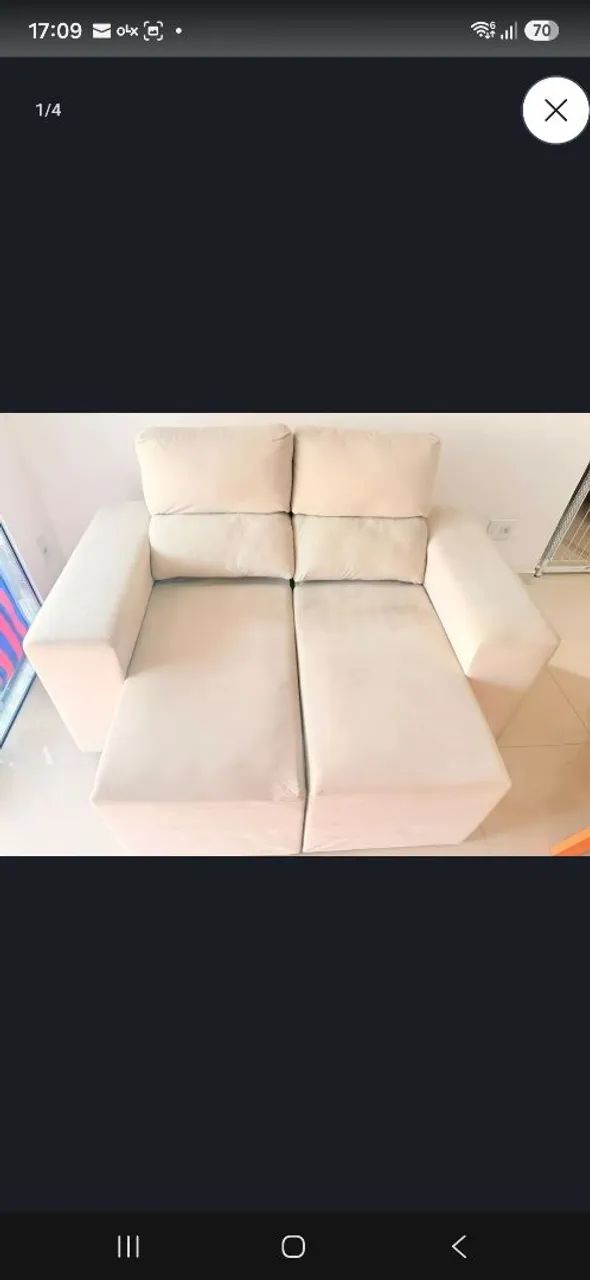 Sofa retrátil bege zerado.  - Foto 3