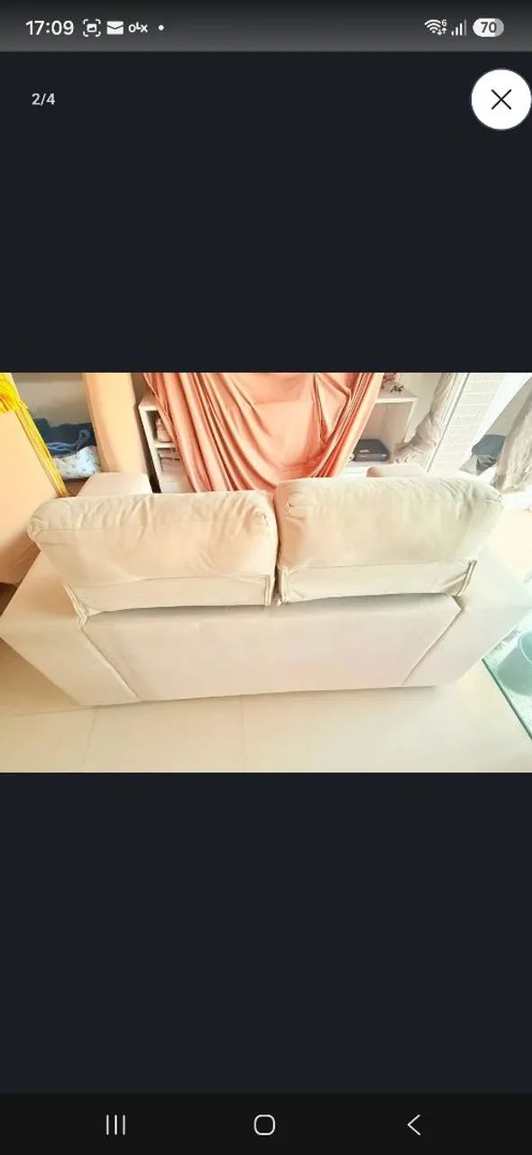 Sofa retrátil bege zerado.  - Foto 4