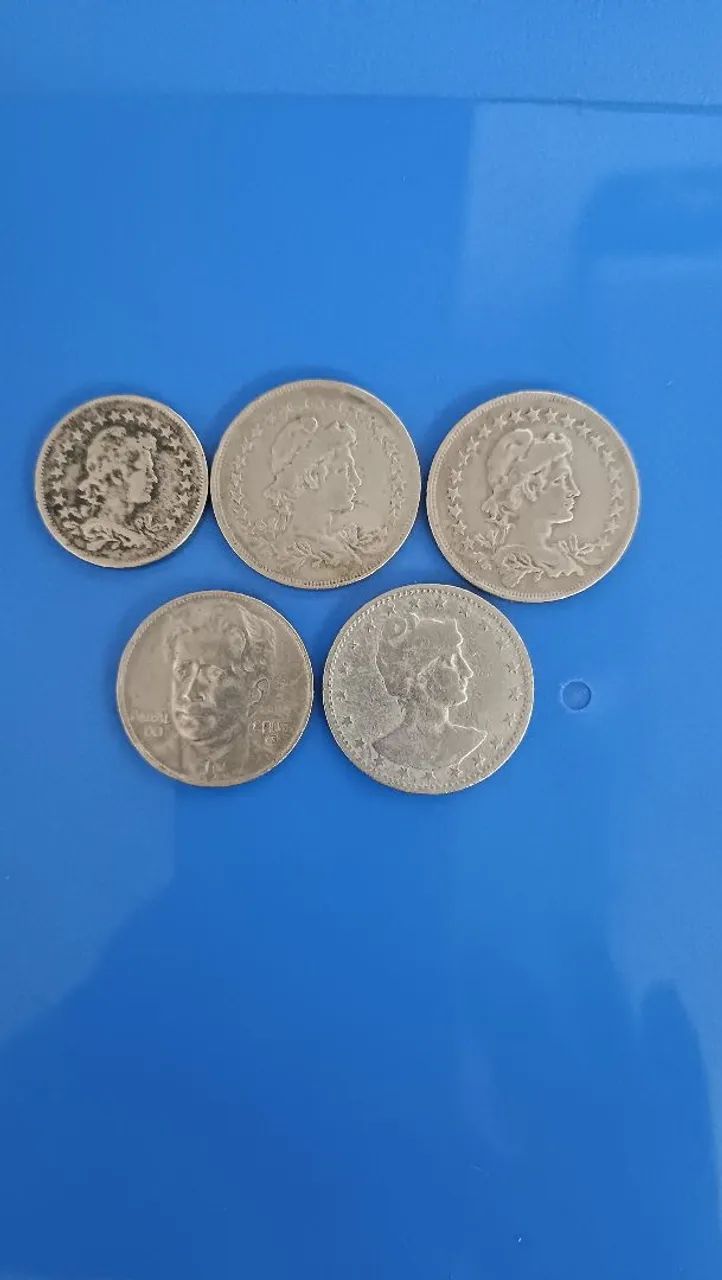 Lote 5 Moedas Antigas Brasil -Reis (1922a1938)