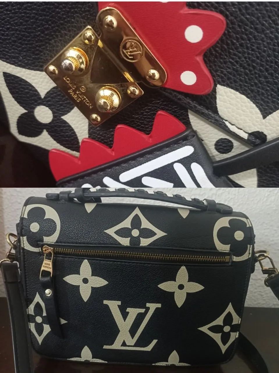 Bolsa preta média couro  - Foto 4