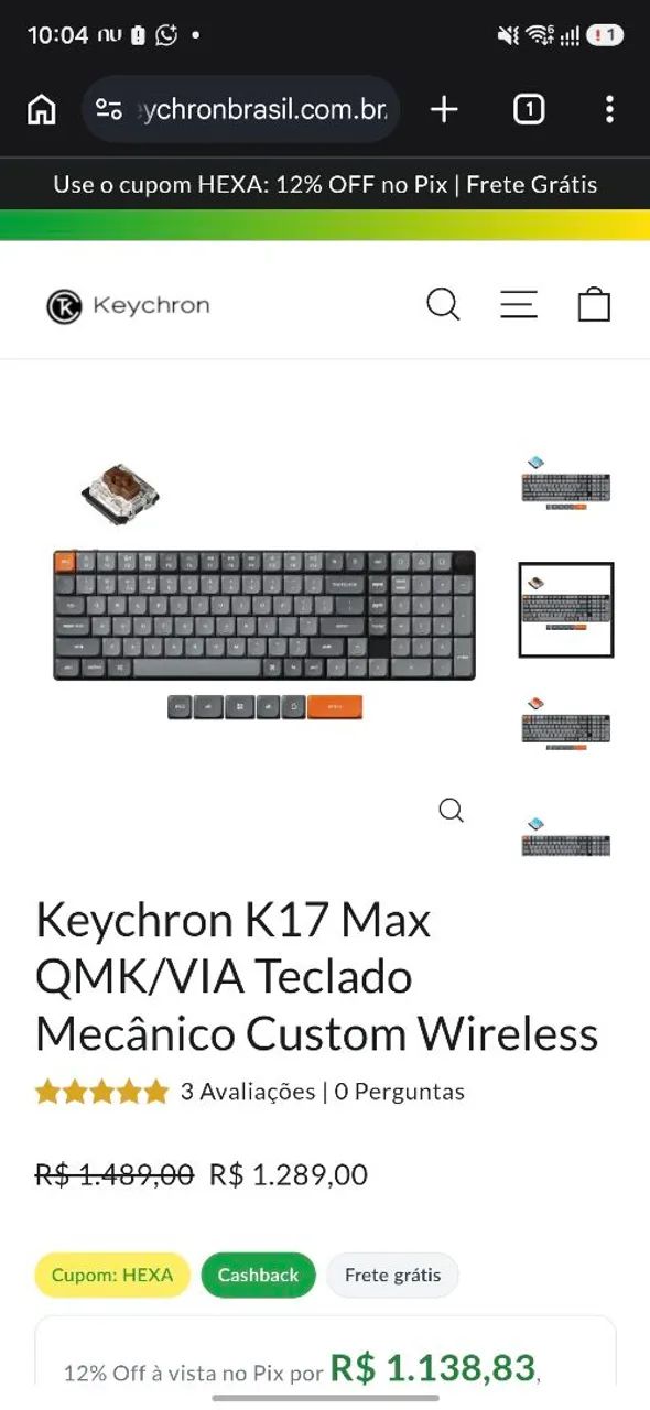 LINDO Teclado Keychron K17 Max - Topo de Linha - Foto 5