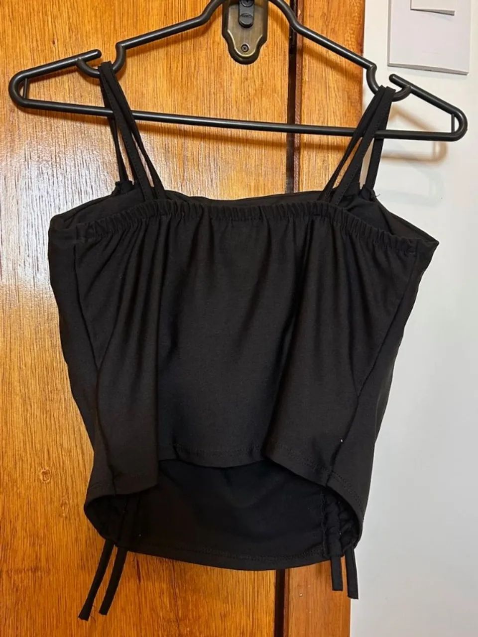 Cropped Preto Franzido com Bojo - Foto 2