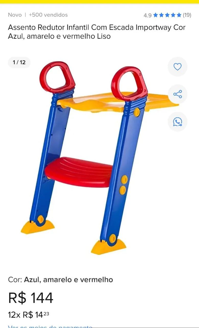 Escada assento redutor infantil 