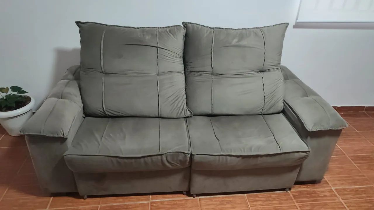 Sofá 3 Lugares Retrátil Reclinável 2 metros