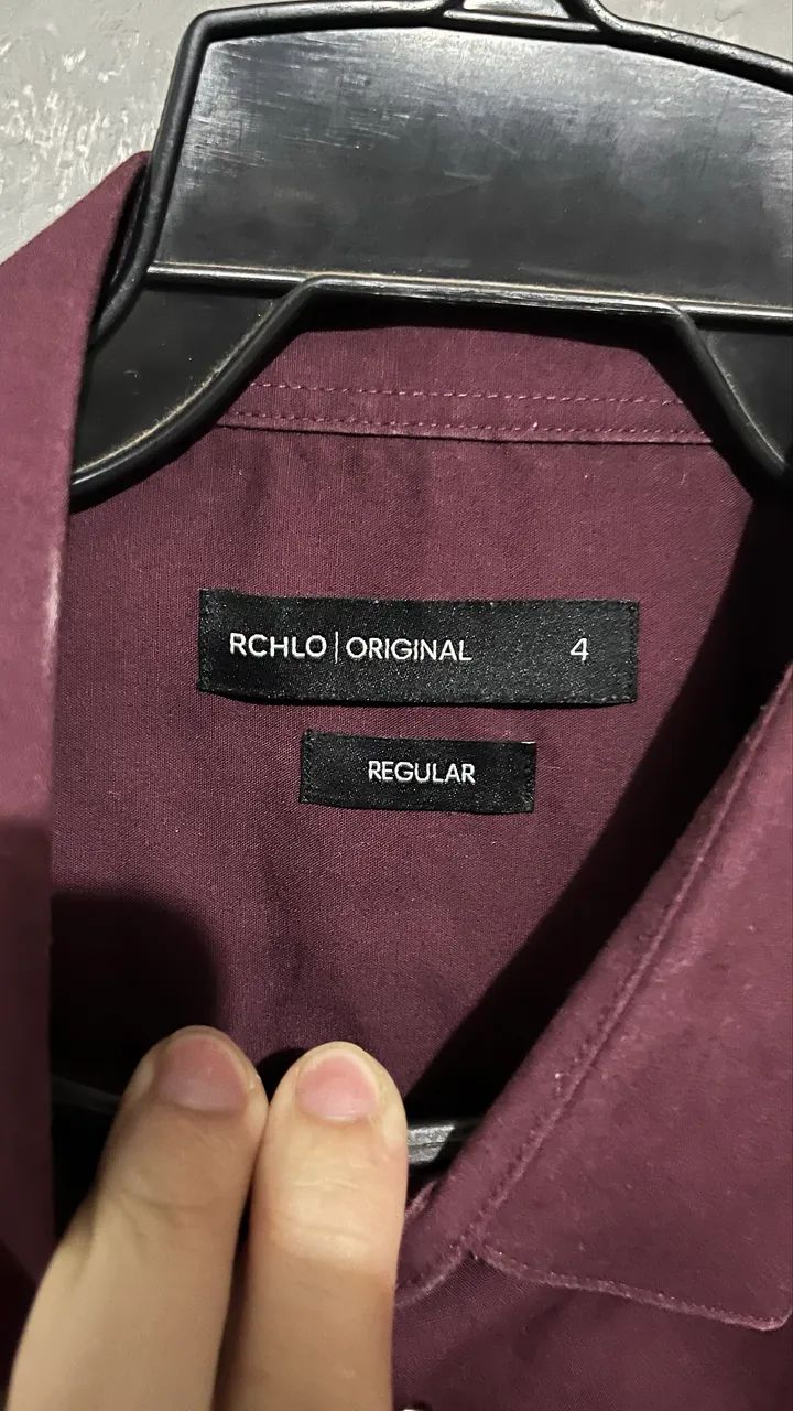 camisa social rchlo original vinho p - Foto 3