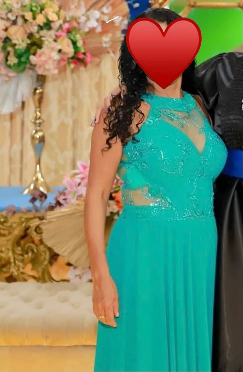 Vestido Festa Longo Verde Água  - Foto 4