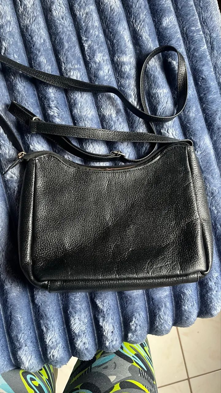 Bolsa couro preta