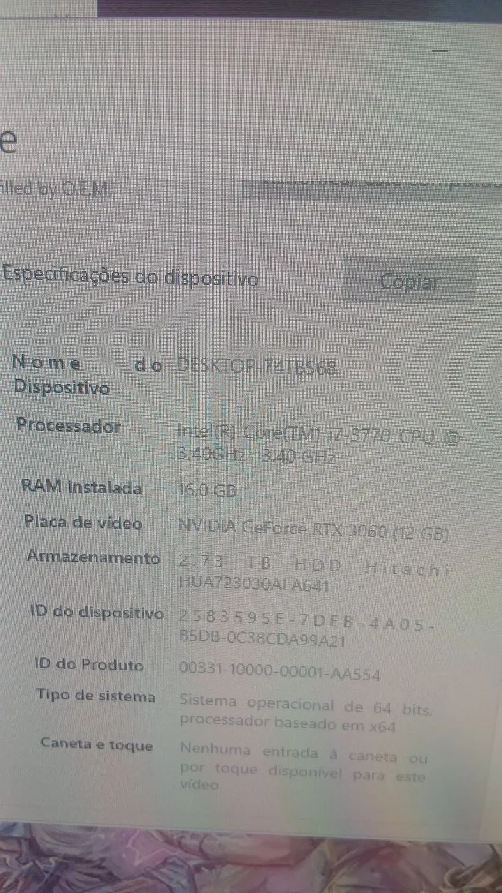 Computador Gamer Completo com Tela, teclado, mouse e headset
