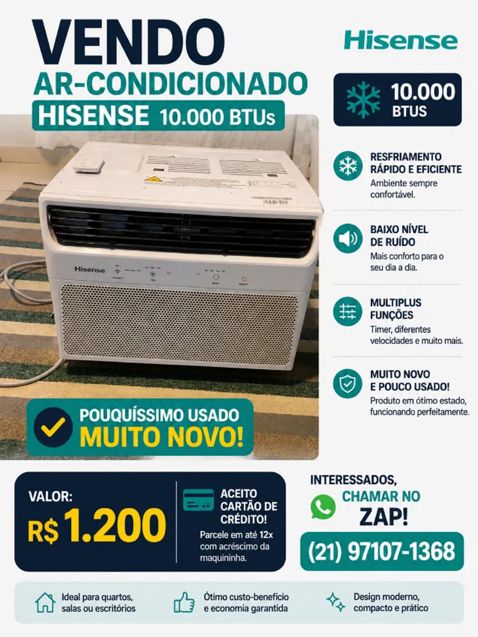 Ar condicionado 10mil btus