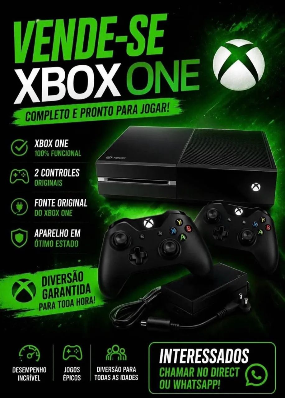 XBOX ONE COM 2 CONTROLES