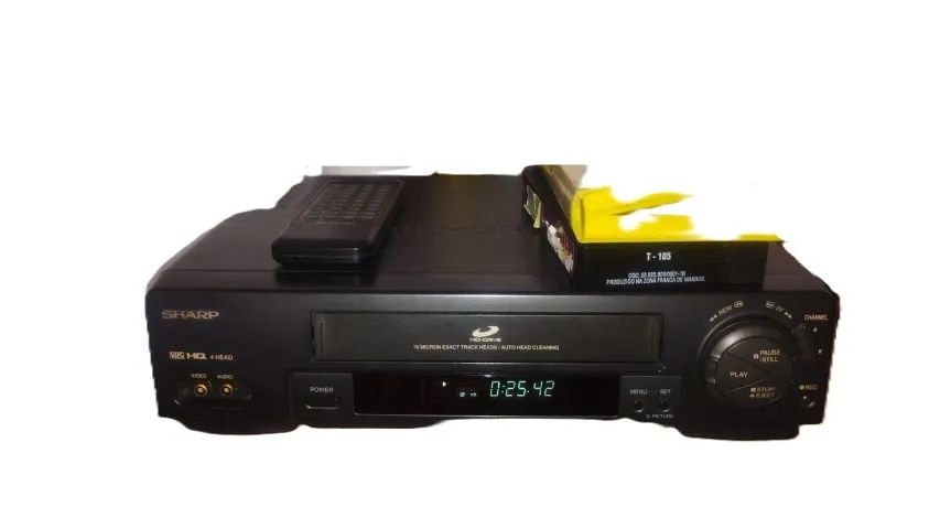 Vídeo Cassete Sharp Vc 1694b + Controle + Fita De Brinde