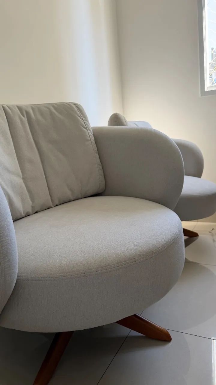Par de Poltronas Arrivo Don Giratória FX1 Off White | Estado de Nova - Foto 3