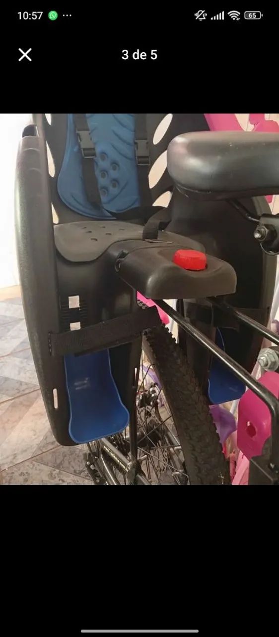 Cadeirinha traseira para bicicleta + garupeira. - Foto 3