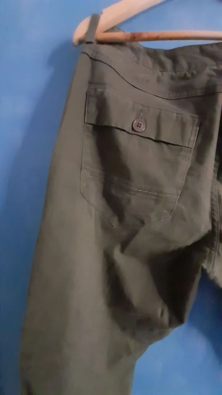 Calça Sarja Amaciada Bolso Faca com Elastano Verde 46 - Foto 4