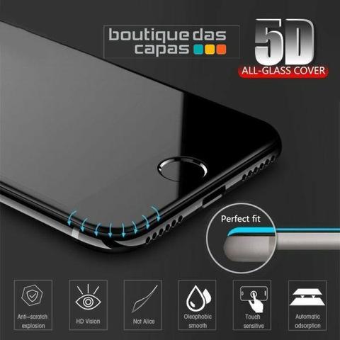 Película de gel 5d preta Samsung J4+ J4 Plus J6 Prime J6+ J6 Plus J8+ J8 Plus