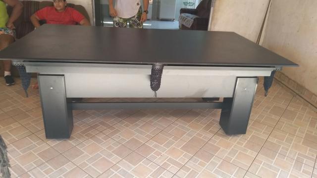 Mesa Charme Faça o Pedido Cor Preta Tecido Preto e Borda Amarela Mod. ENKU0244 - Foto 3