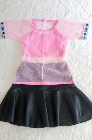 Conjunto saia e blusa Tam 10 novo - Foto 3