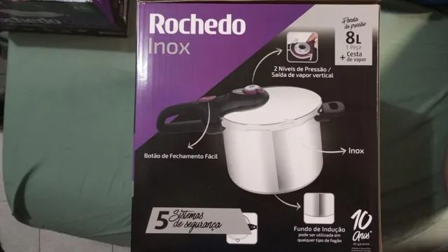 Panela de Pressão Rochedo Inox com Cesta - 6L - Rochedo