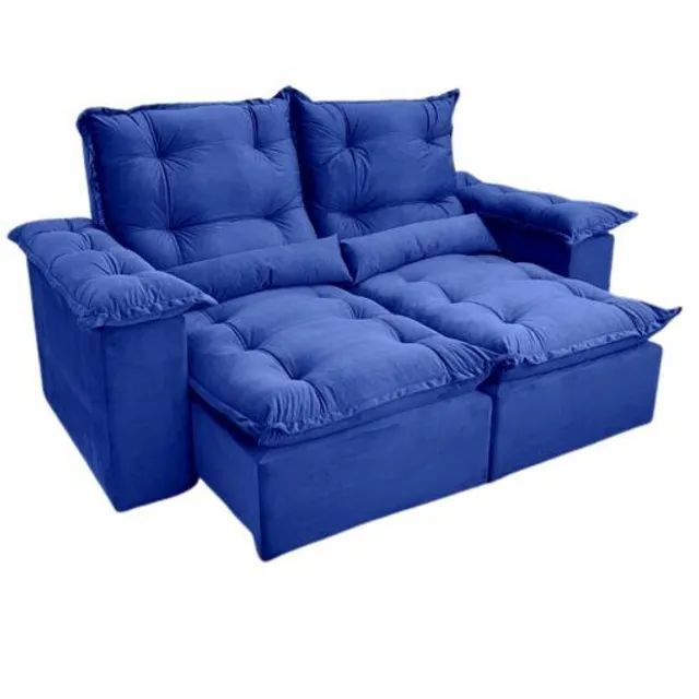 Sofá retrátil reclinável 100% fibra siliconada com tecido veludo!!??tt2161
