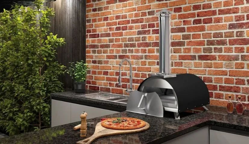 Forno de Pizza portátil a Lenha /Pellet Preto