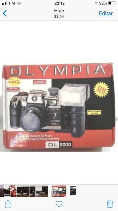 Maquina fotografica na caixa, nunca usada. RELÍQUIA