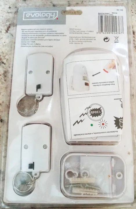Alarme Sem Fio Evology Sensor Sirene + 2 Controles - Lacrado - Foto 5