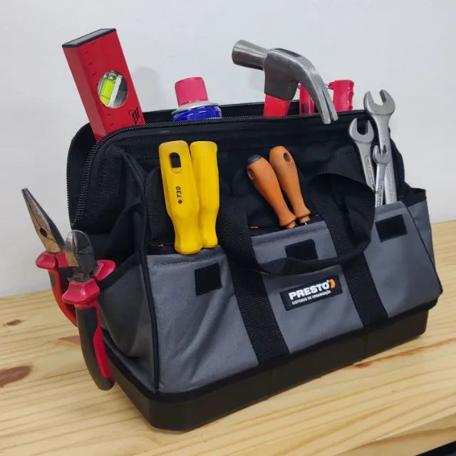 Bolsa De Ferramentas 15" Fundo Rígido 20 Bolsos Presto 96033 - Foto 3