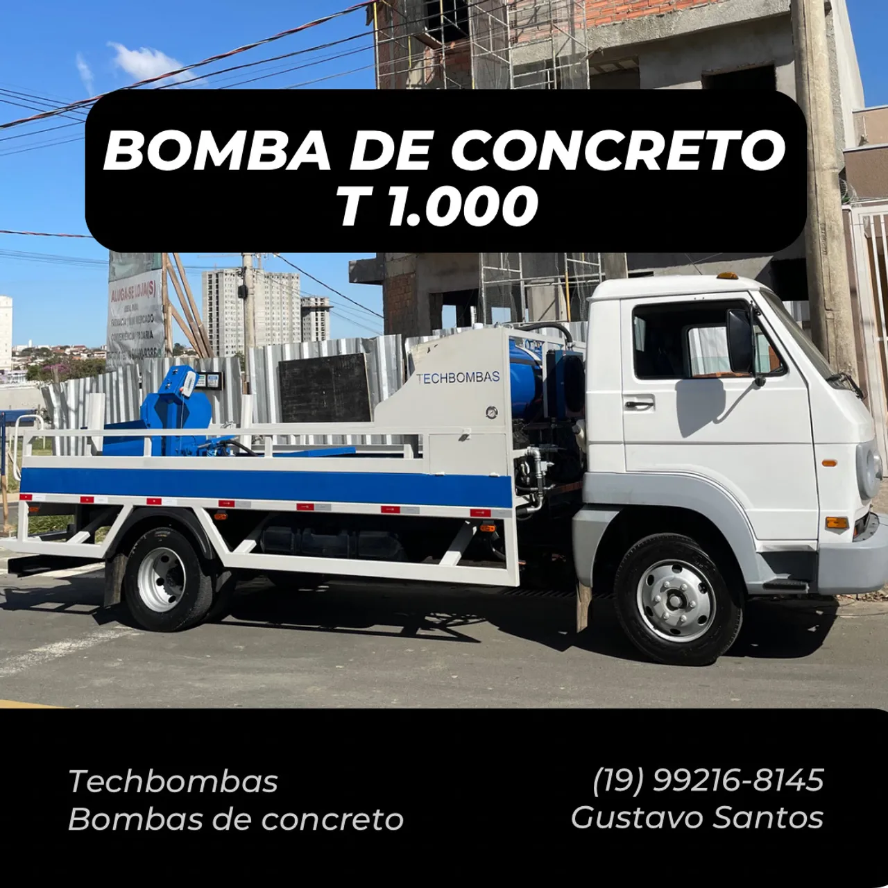 BOMBA DE CONCRETO TECHBOMBAS T1000 - A MAIS POTENTE DA CATEORIA!